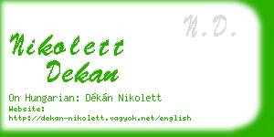 nikolett dekan business card